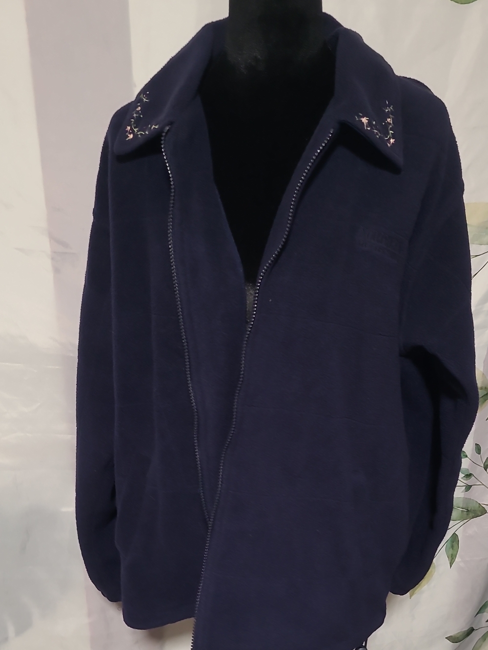 Northern Reflections Navy Full-Zip Lightweight Jacket with Embroidered Collar